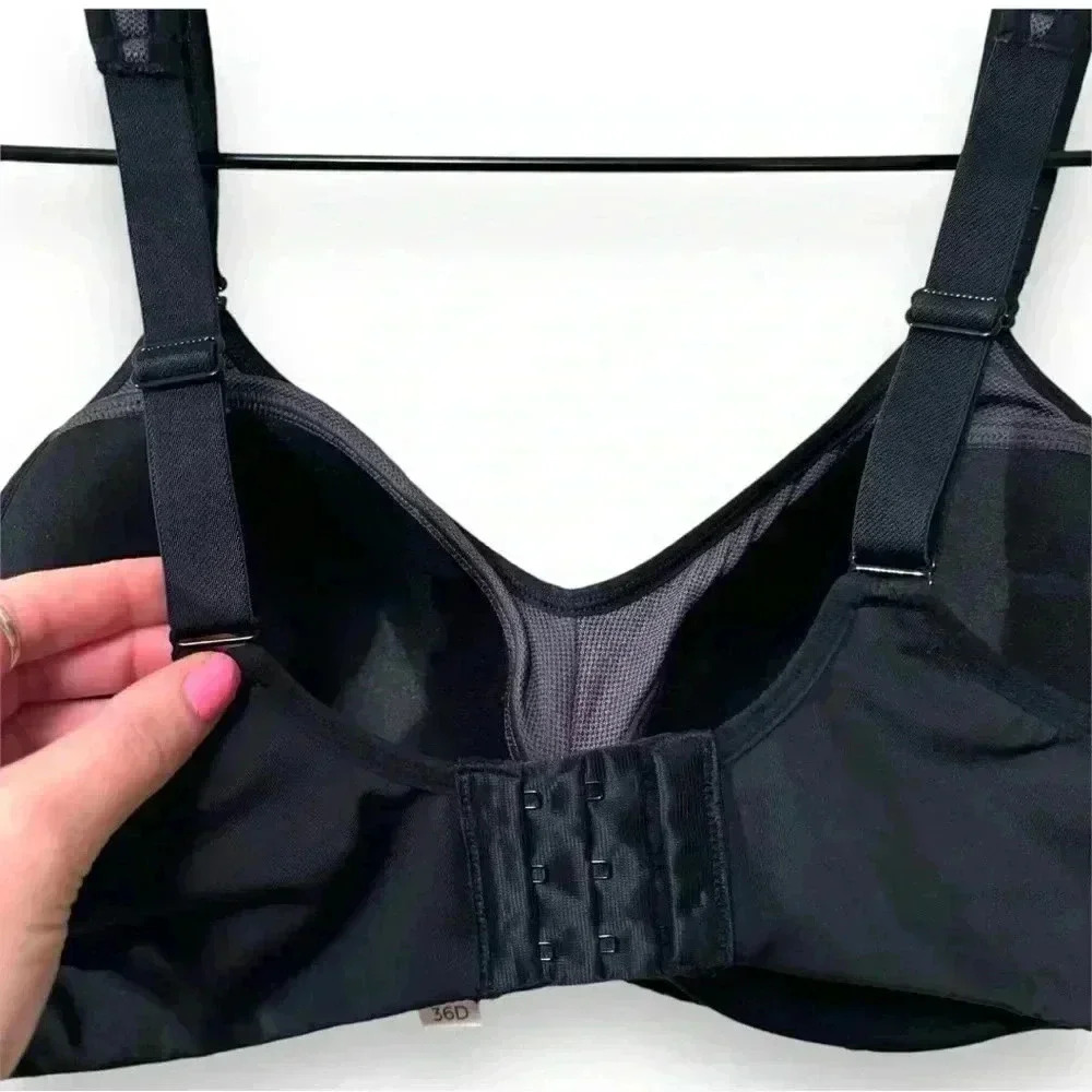 Adore Me Gray and Black High Impact 36D Adjustable Straps Contour Sports Bra - Picture 8 of 14